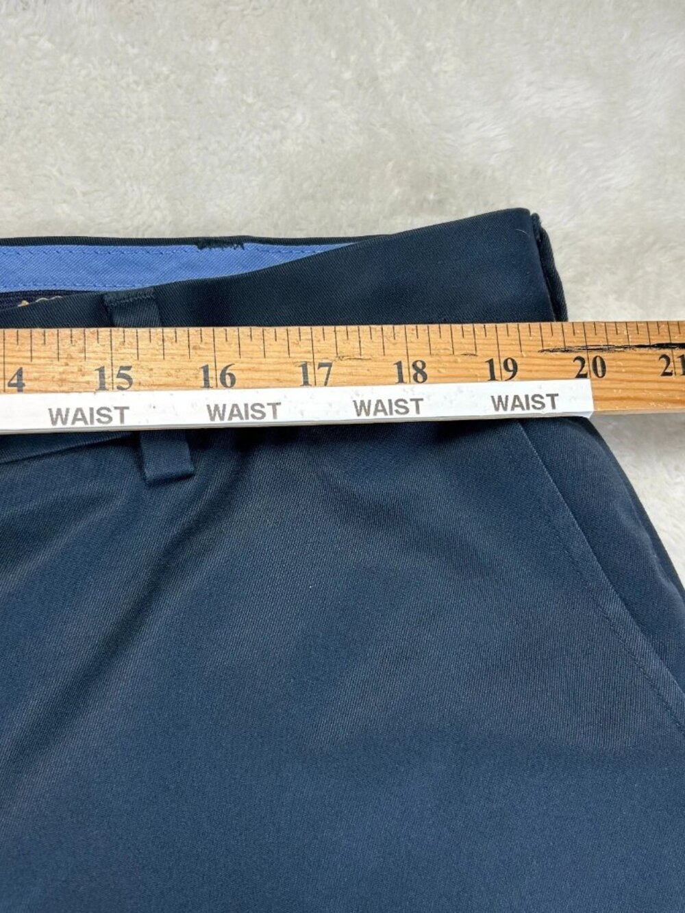 Brooks‎ Brothers Advantage Chino Milano Pants Mens 40x30 Blue Mid Rise Formal - Picture 13 of 16